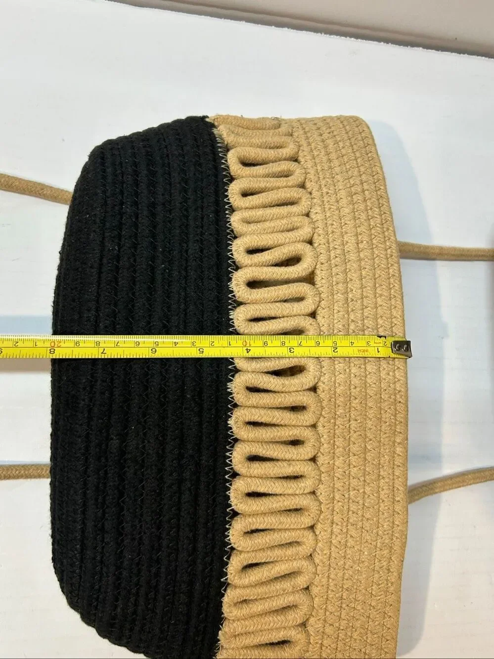 Boho Style 3 Tier Over The Door Hanging Basket Cotton Rope Organizer Jute Black